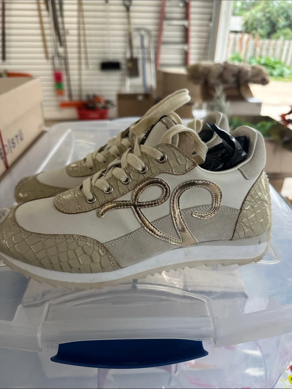 Vintage Havana Beige & Cream Women's Sneakers
